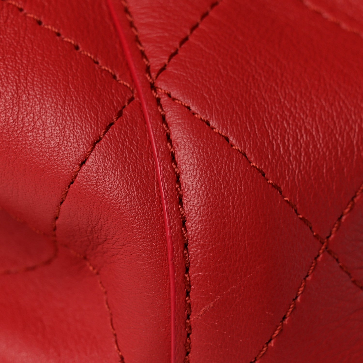 Chanel Calfskin Stitch Medium Ring My Bag Shopping Tote Red 14 of 14