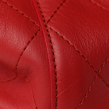 Chanel Calfskin Stitch Medium Ring My Bag Shopping Tote Red 14 of 14