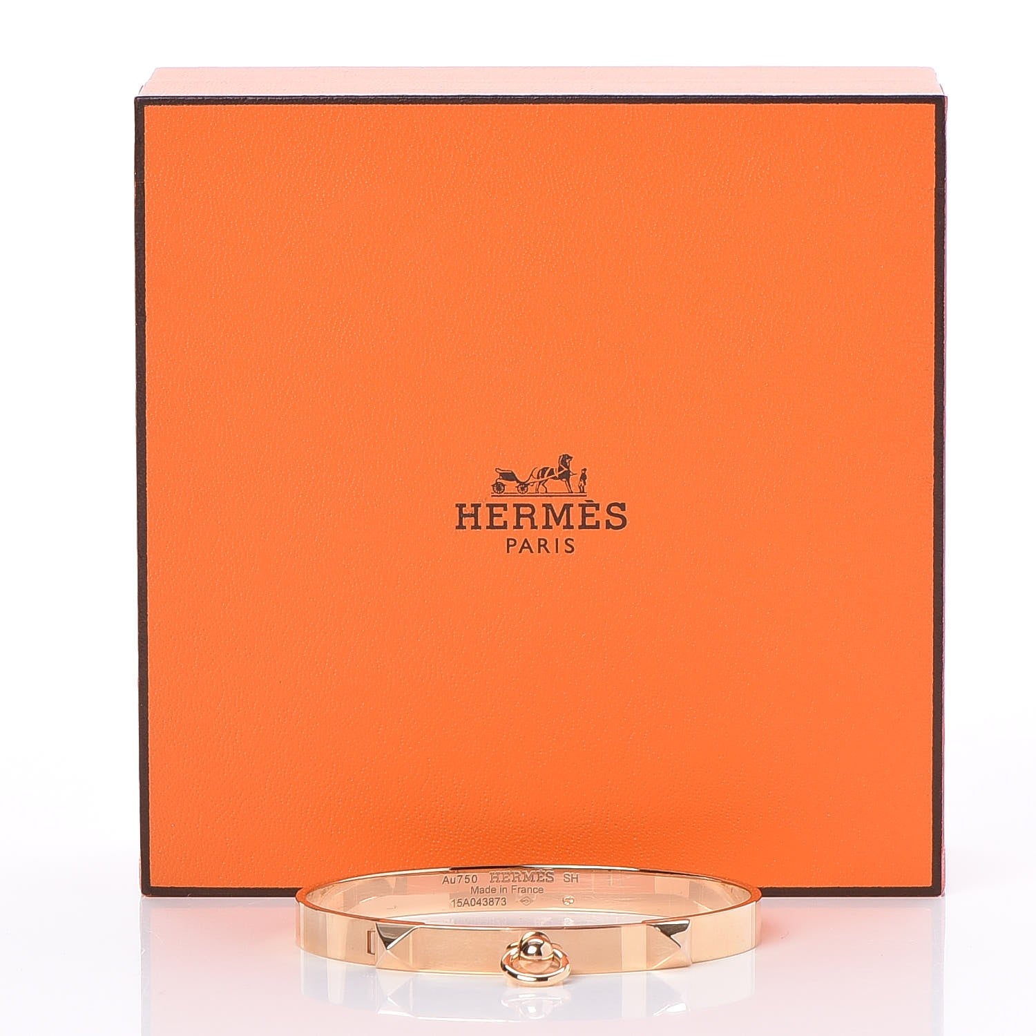 Hermes 18K Rose Gold PM Collier De Chien Bracelet SH 6 of 6