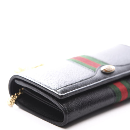 Gucci Calfskin Web Ophidia Wallet On Chain Black 8 of 10