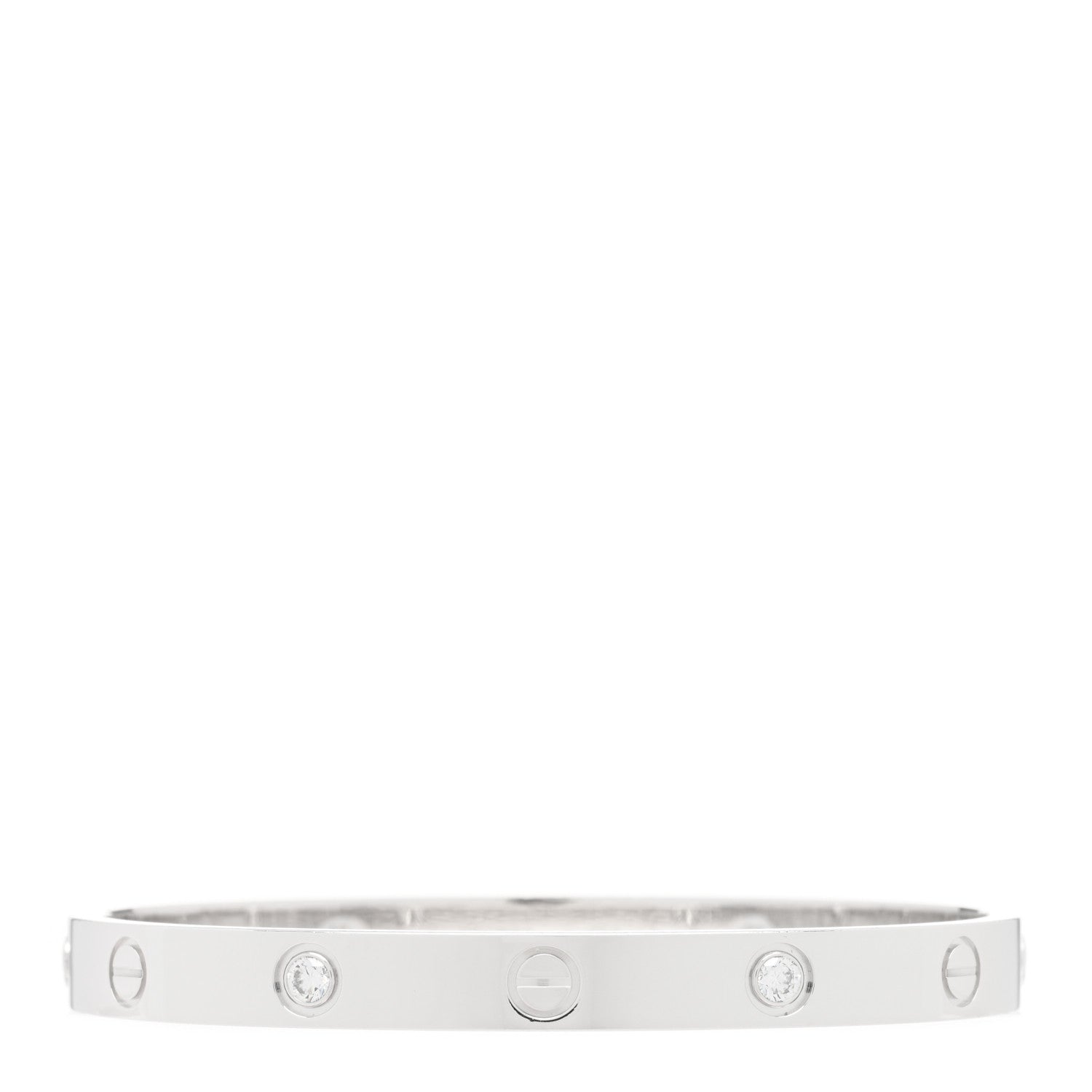 Cartier 18K White Gold 4 Diamond LOVE Bracelet 17 1 of 5