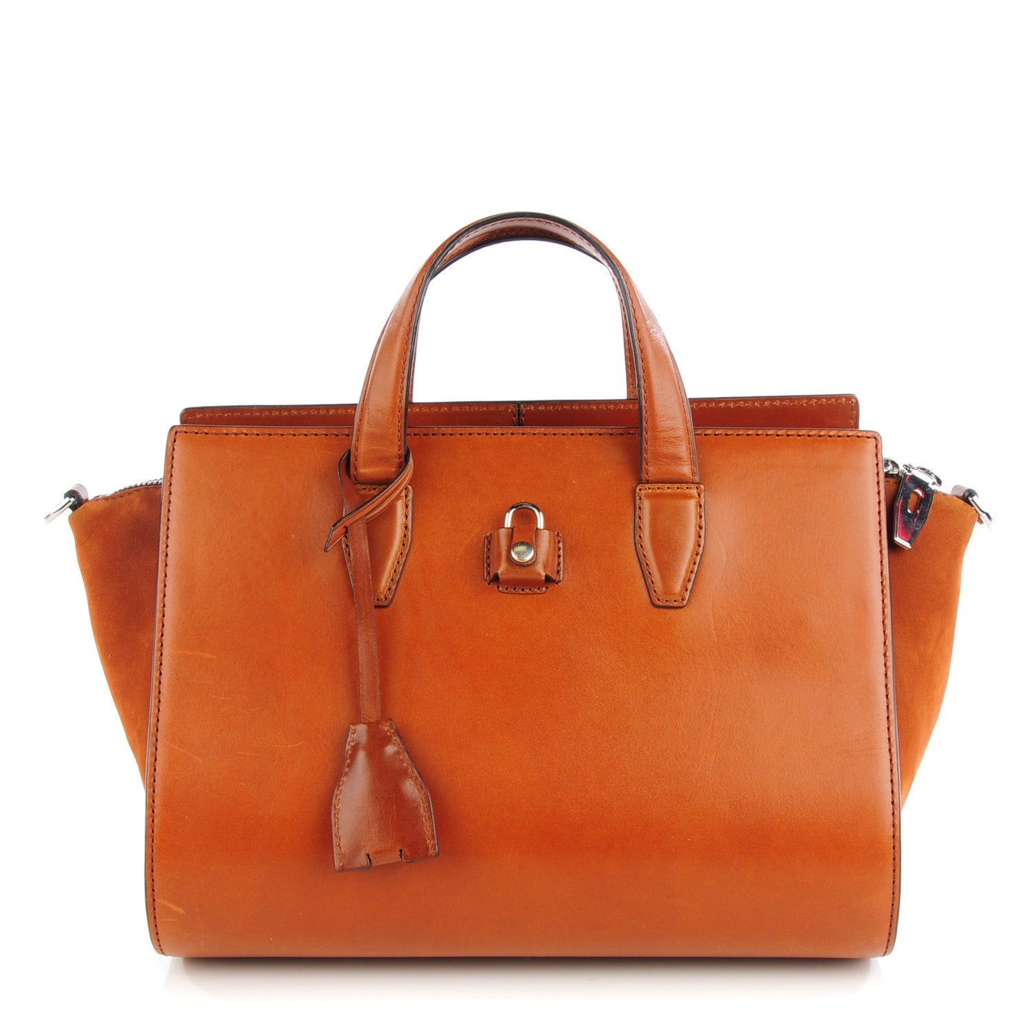 Alexander Wang Shiny Calfskin Pelican Satchel Amaretto Rhodium Hardware 1 of 7