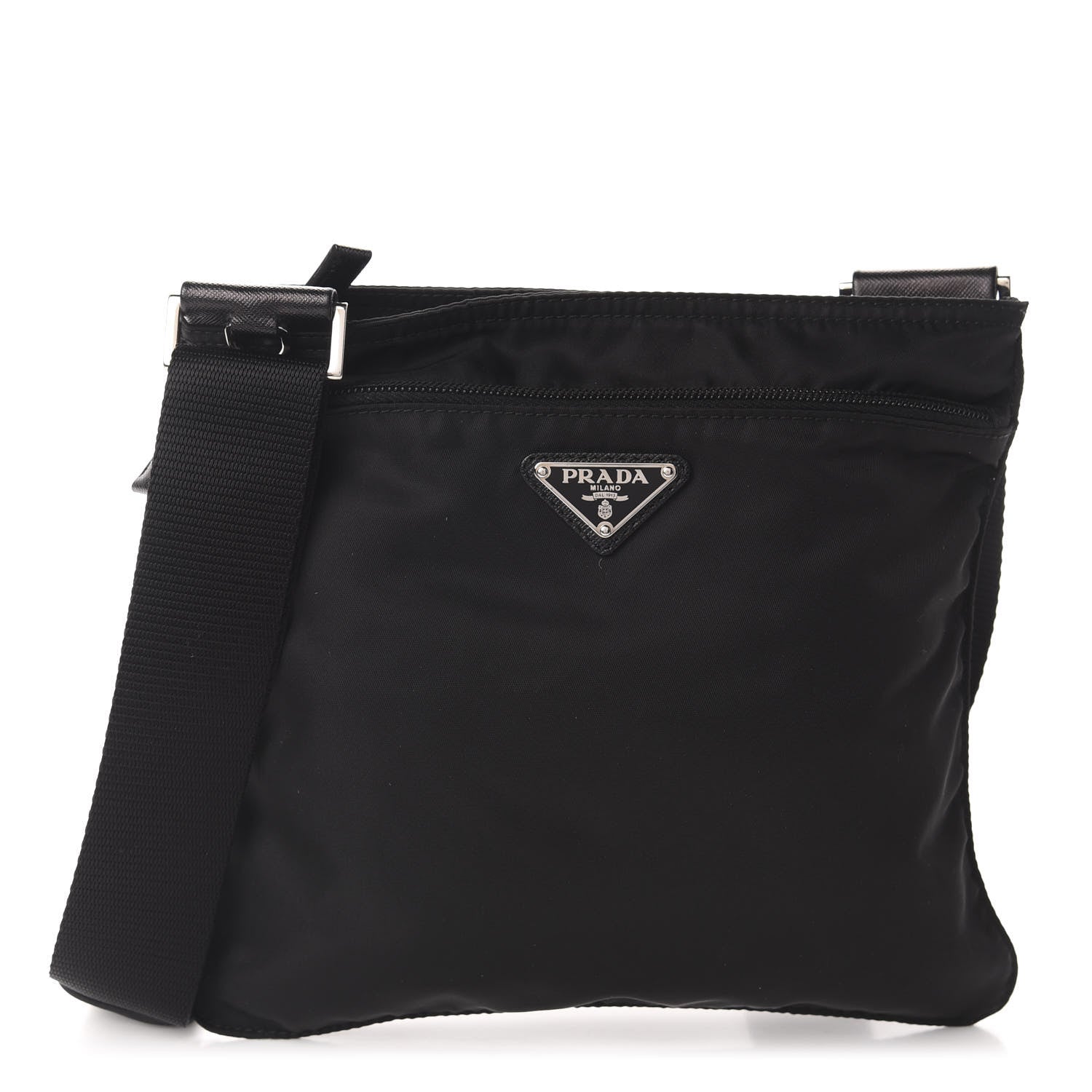 Prada Nylon Vela Small Flat Messenger Bag Black 2 of 10