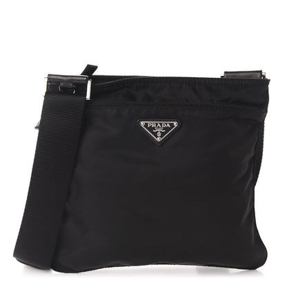 Prada Nylon Vela Small Flat Messenger Bag Black 2 of 10