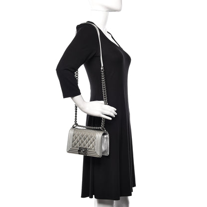Chanel Metallic Patent Calfskin Quilted Small Boy Flap Silver 2 of 12