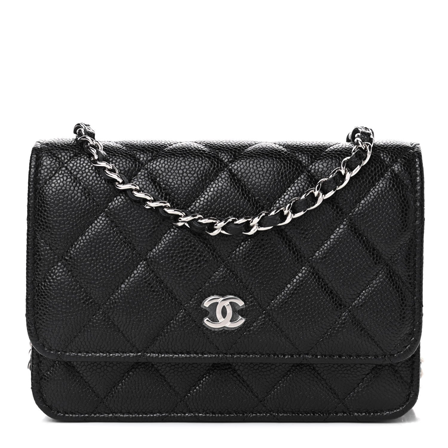 Chanel Caviar Quilted Mini Wallet On Chain WOC Black 1 of 4