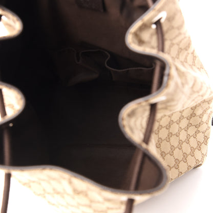 Gucci Monogram Dollar Calfskin O Drawstring Backpack Beige Ebony Testa di Moro Dark Chocolate 5 of 12