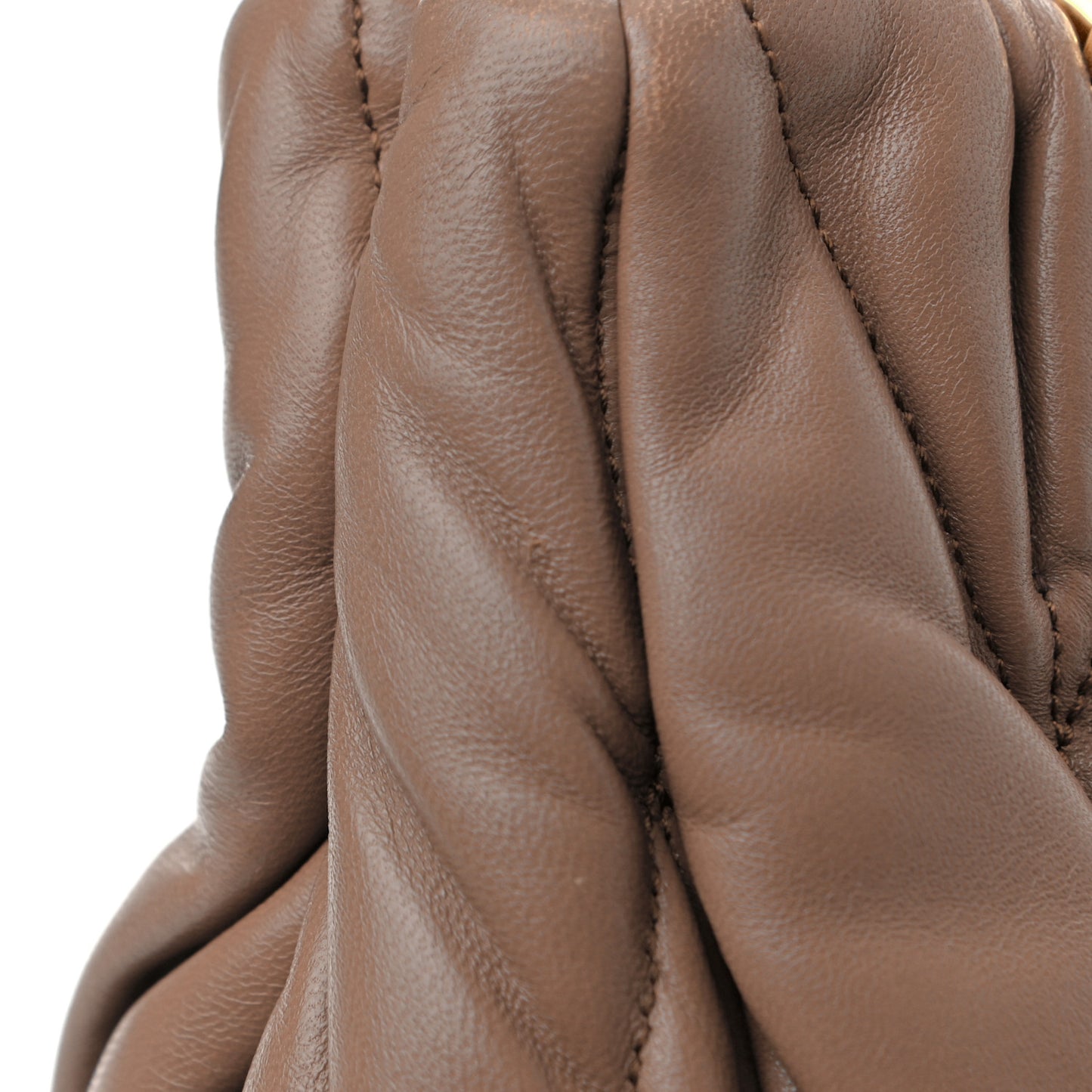 Nappa Matelasse Top Handle Satchel Cammello