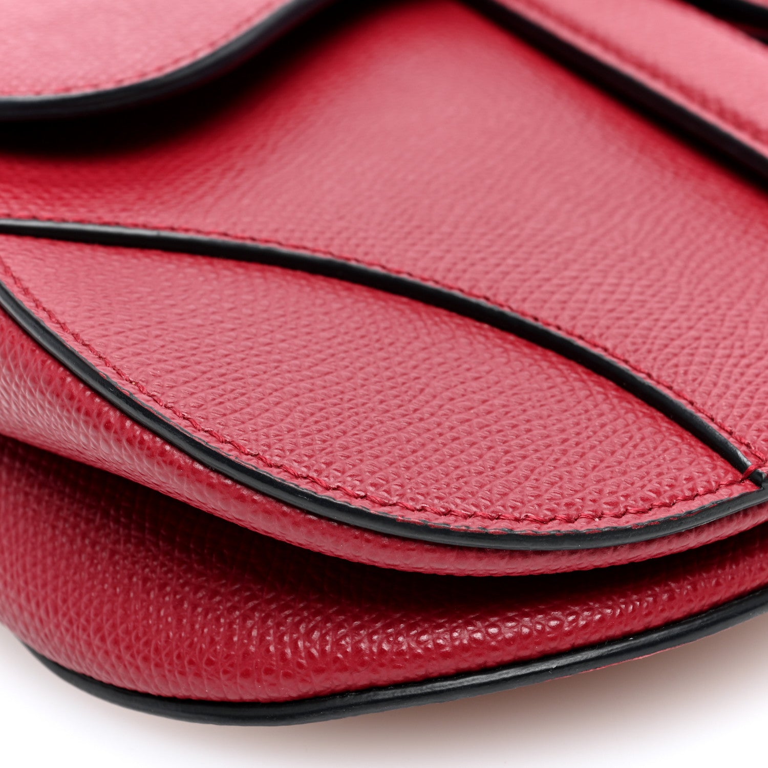 Christian Dior Grained Calfskin Mini Saddle Bag Red 8 of 9
