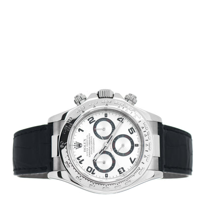 Rolex 18K White Gold Alligator 40mm Oyster Perpetual Daytona Cosmograph Watch White 116519 2 of 5