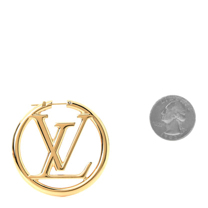 Louis Vuitton Metal Louise Hoop Earrings Gold 3 of 4
