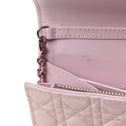 Christian Dior Patent Cannage Rendezvous Chain Wallet Pink 12 of 13