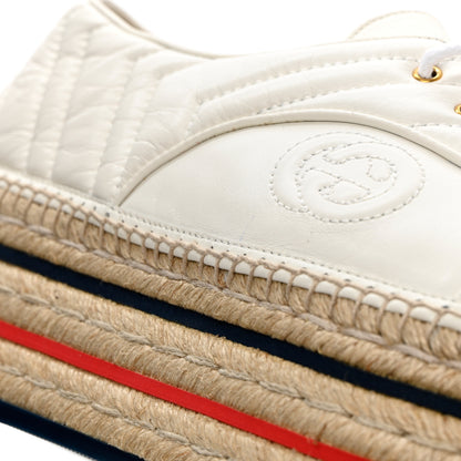 Gucci Nappa Matelasse GG Pilar Flatform Lace-Up Espadrilles 41 Great White 14 of 15