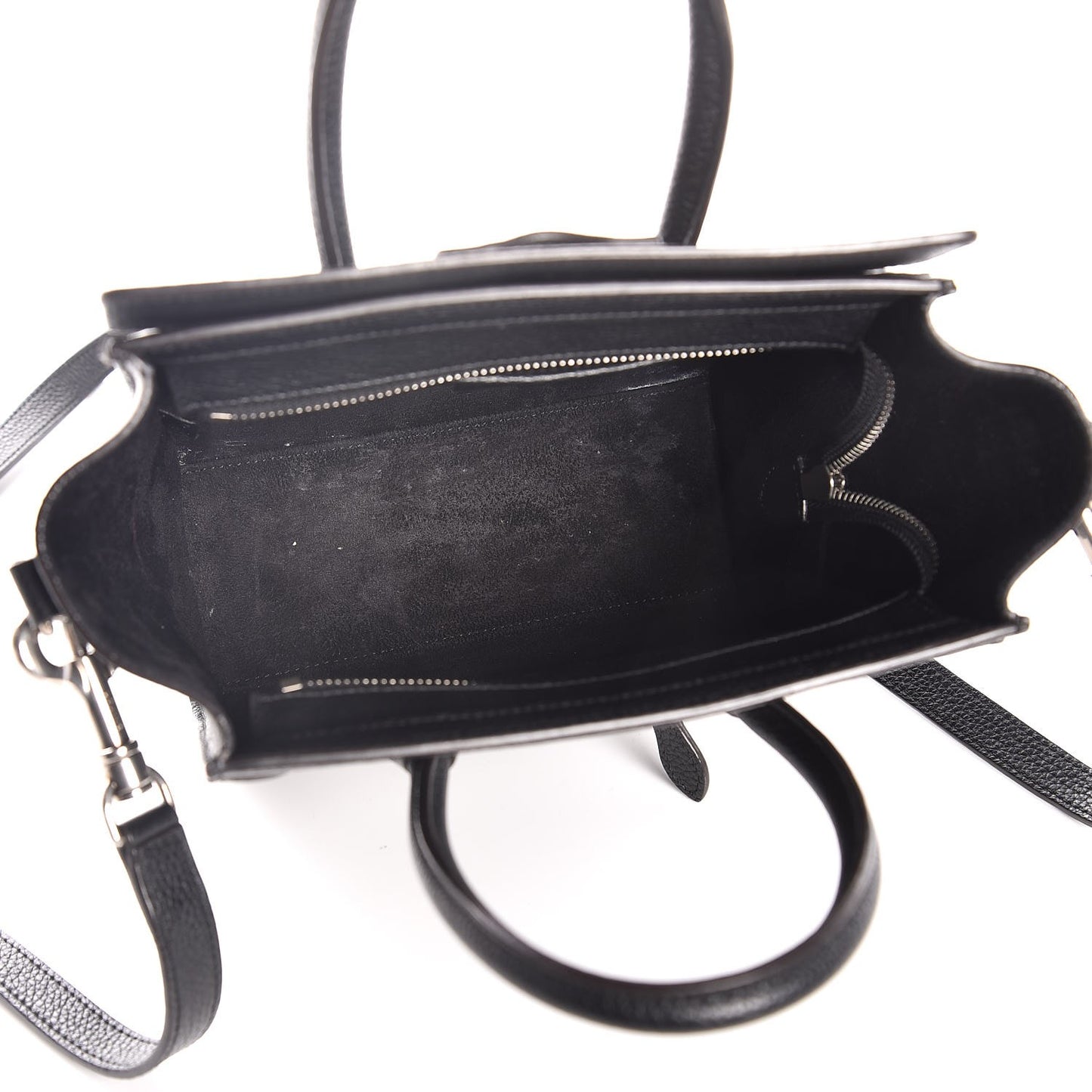 Drummed Calfskin Nano Luggage Black