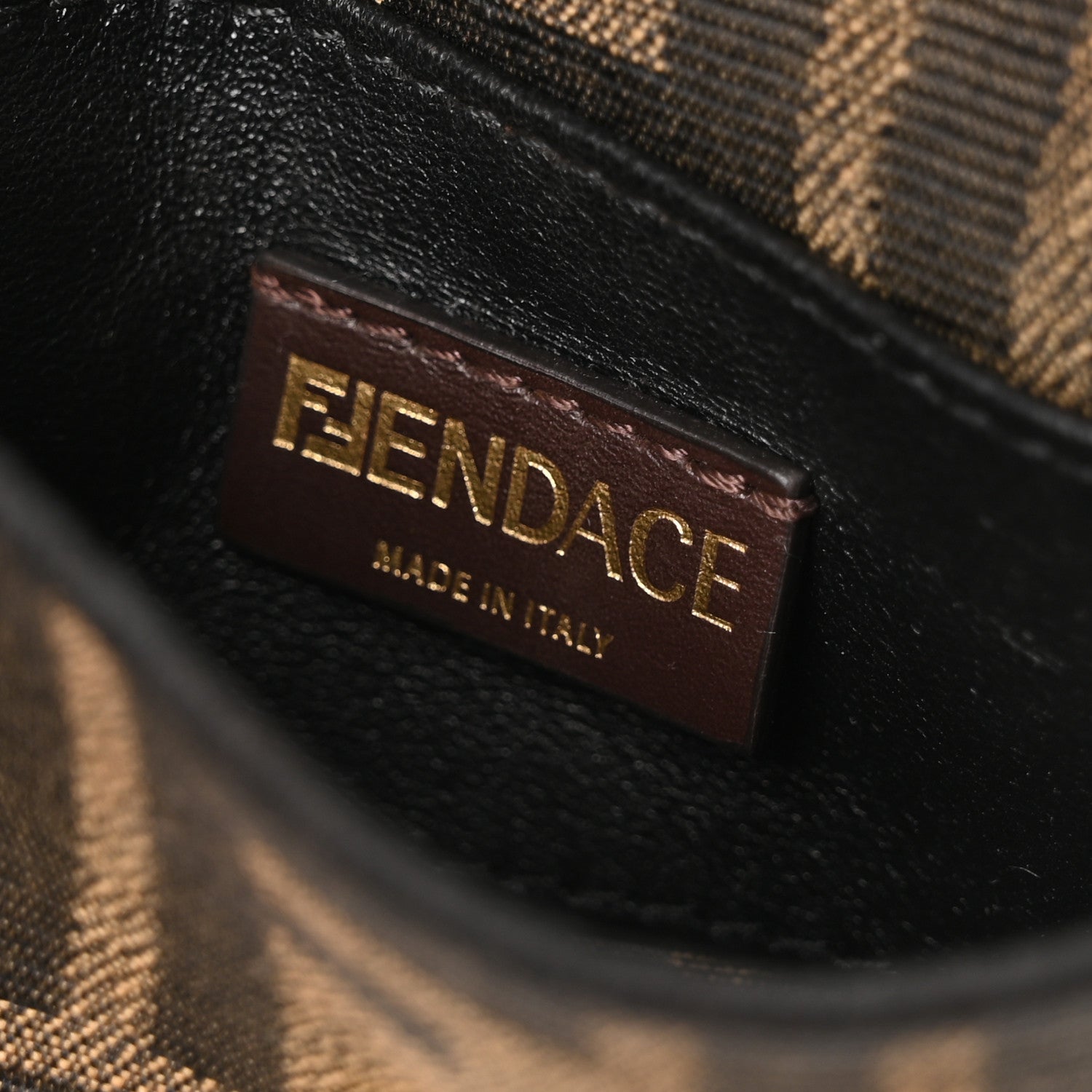 Fendi X VERSACE Fabric Jacquard Fendace FF Nano Brooch Baguette Tobacco Black 6 of 7