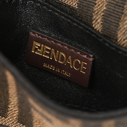 Fendi X VERSACE Fabric Jacquard Fendace FF Nano Brooch Baguette Tobacco Black 6 of 7