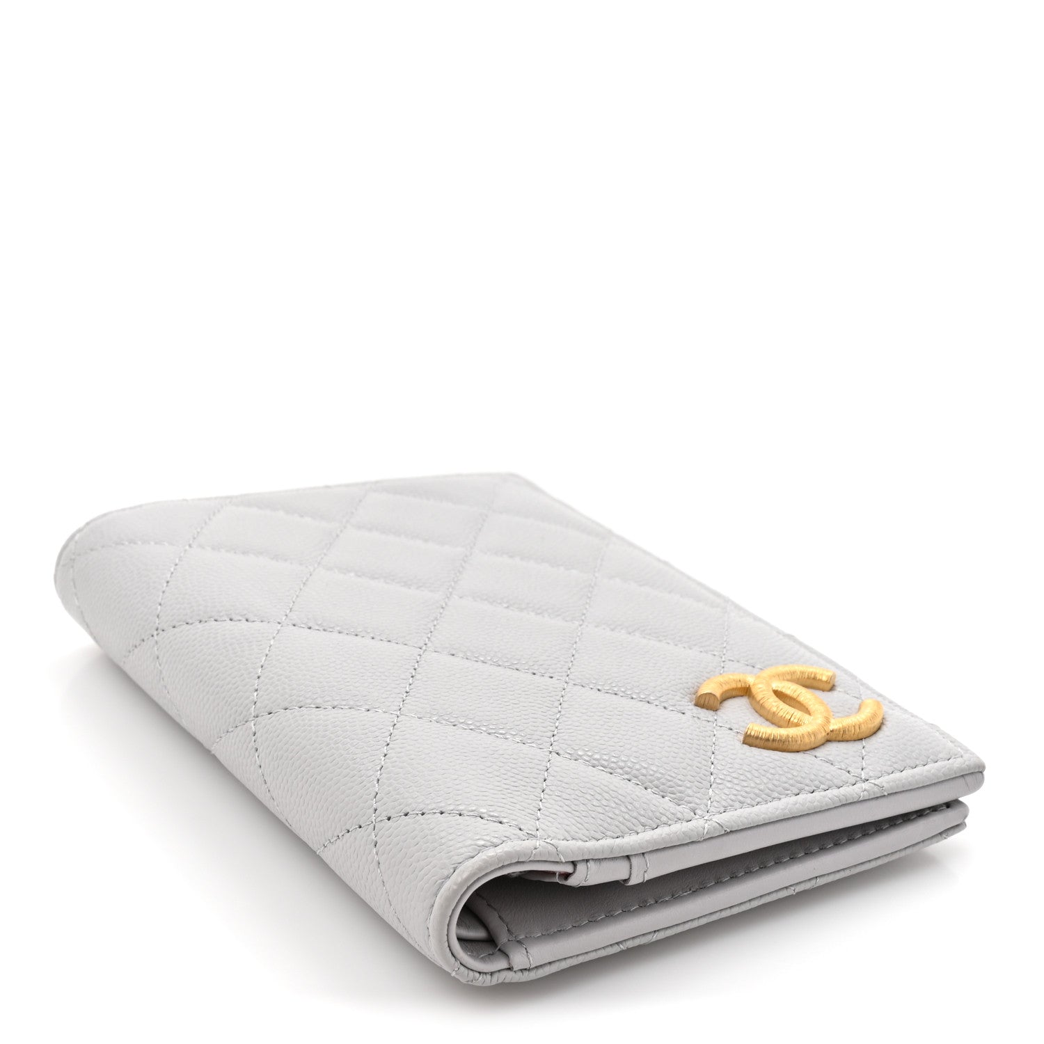Chanel Caviar Quilted CC Passport Holder Grey 4 of 9