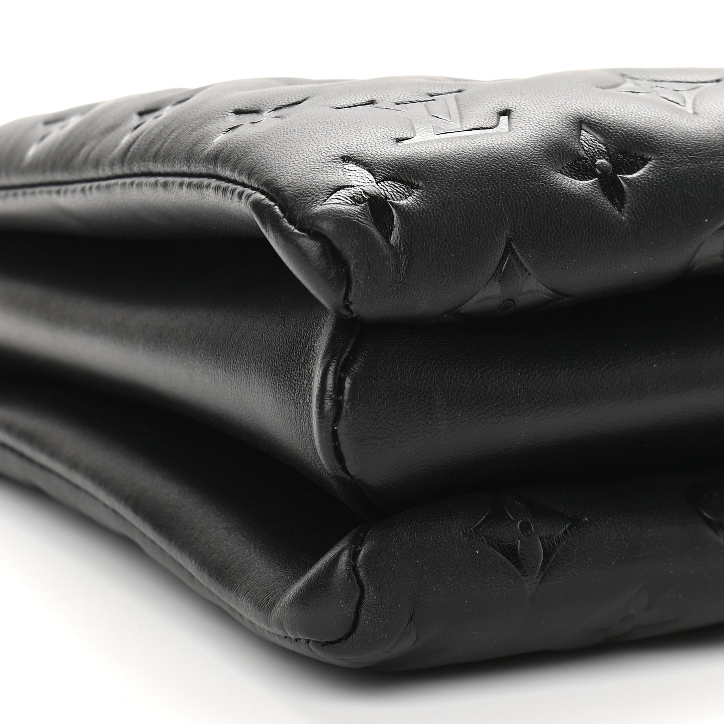 Lambskin Embossed Monogram Coussin MM Black