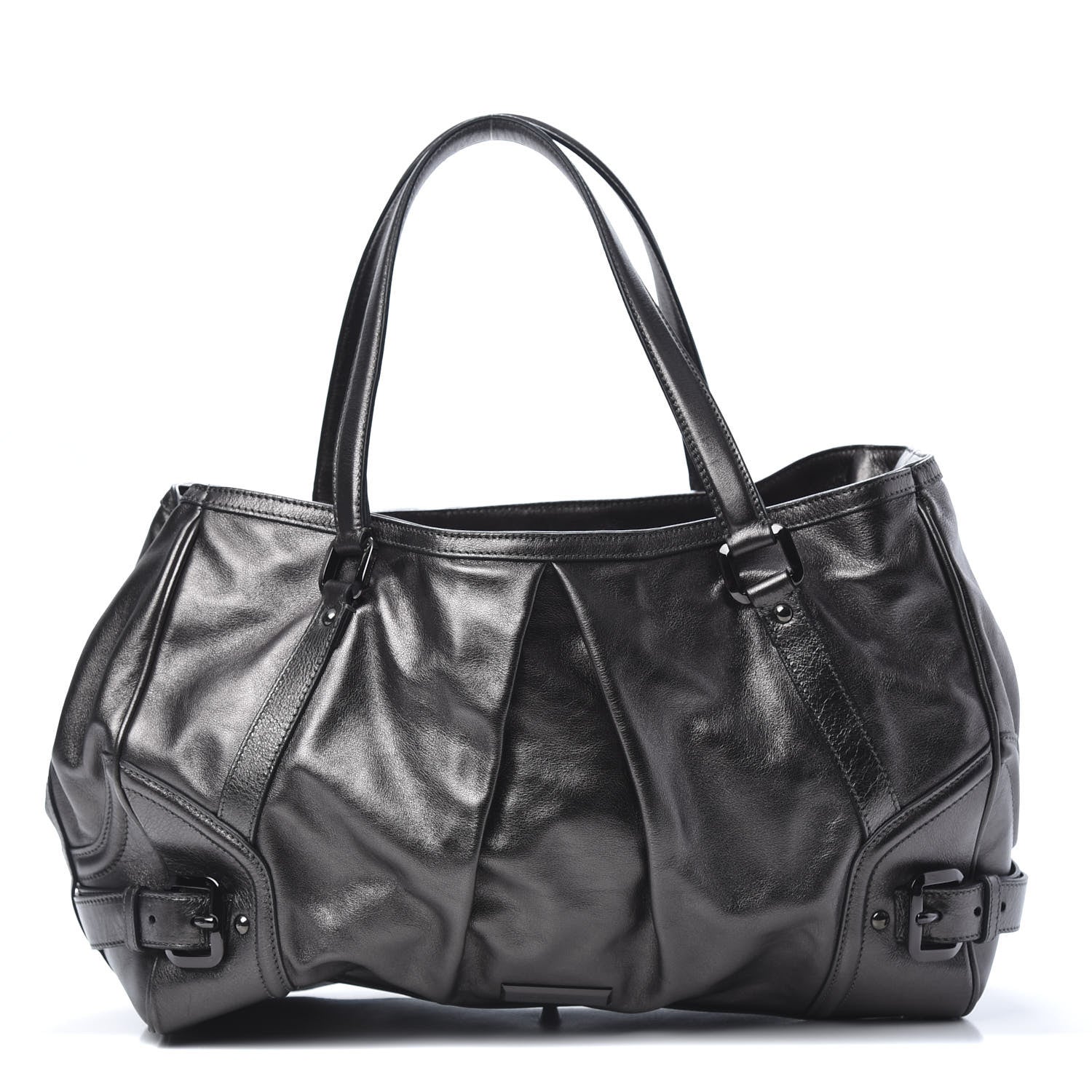 Burberry Metallic Calfskin Shoulder Bag Anthracite 1 of 13