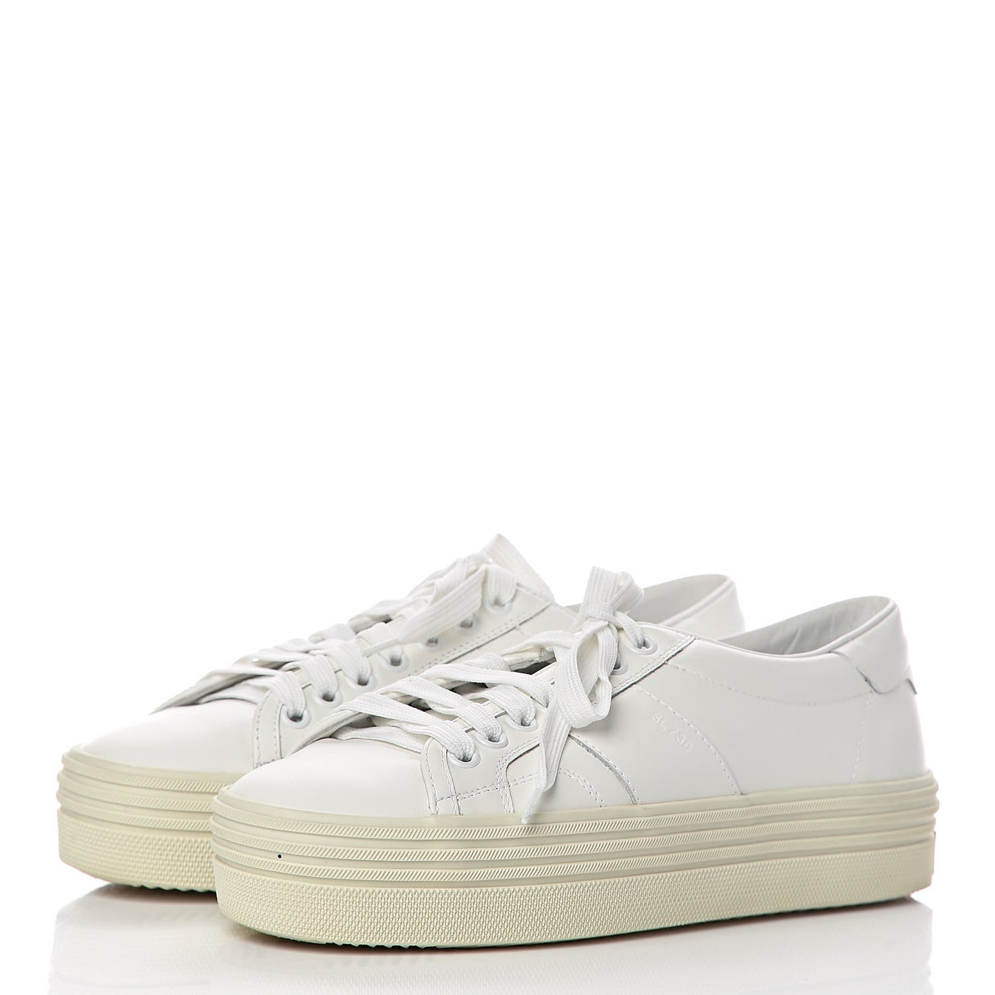Calfskin Court Sneakers 36 White