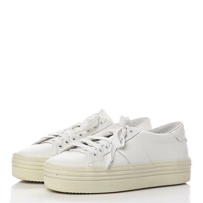 Saint Laurent Calfskin Court Sneakers 36 White 3 of 8