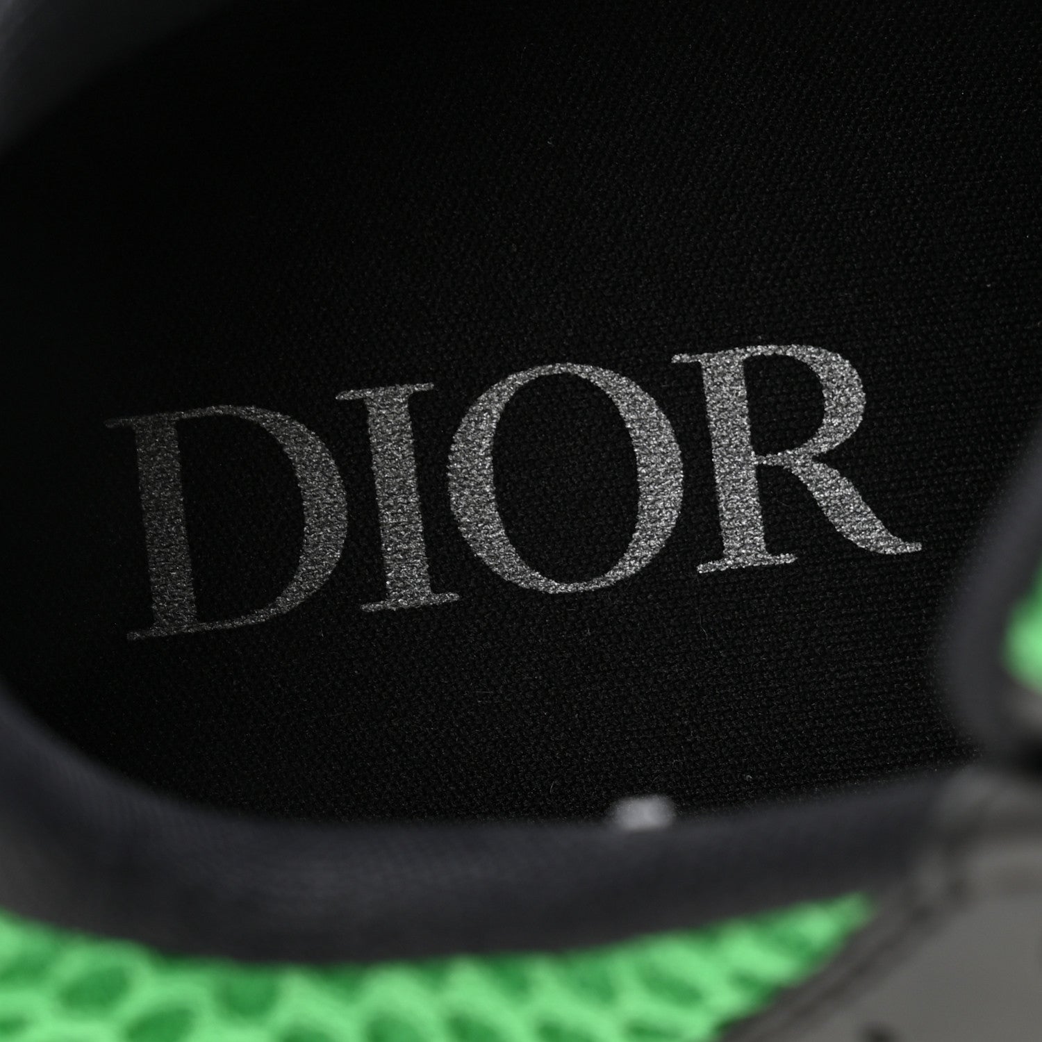 Christian Dior Technical Mesh Calfskin Mens B22 Sneakers 40 Green Black White 6 of 12