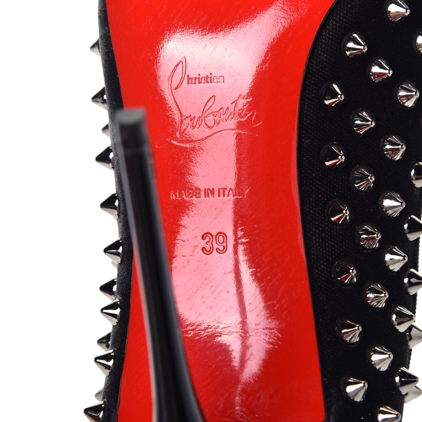 Velvet Patent Follies Spikes 100 Pumps 39 Black