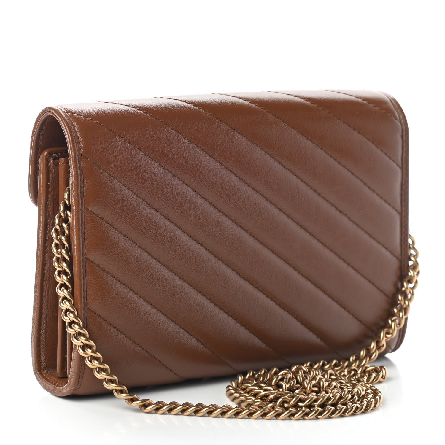 Gucci Azalea Calfskin Matelasse Diagonal GG Marmont Chain Wallet Cuir 3 of 10