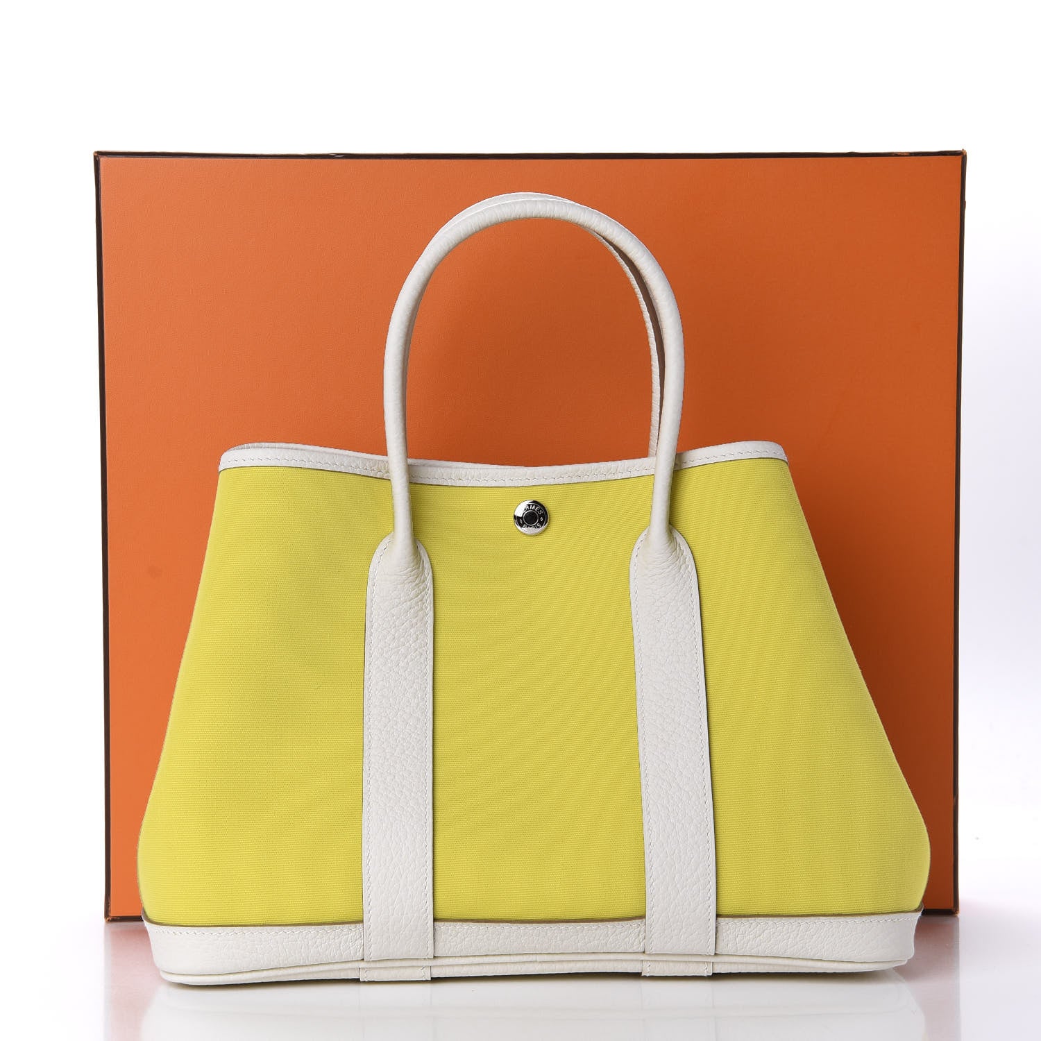 Hermes Toile Officier Vache Country Garden Party 30 TPM Lime White 11 of 11