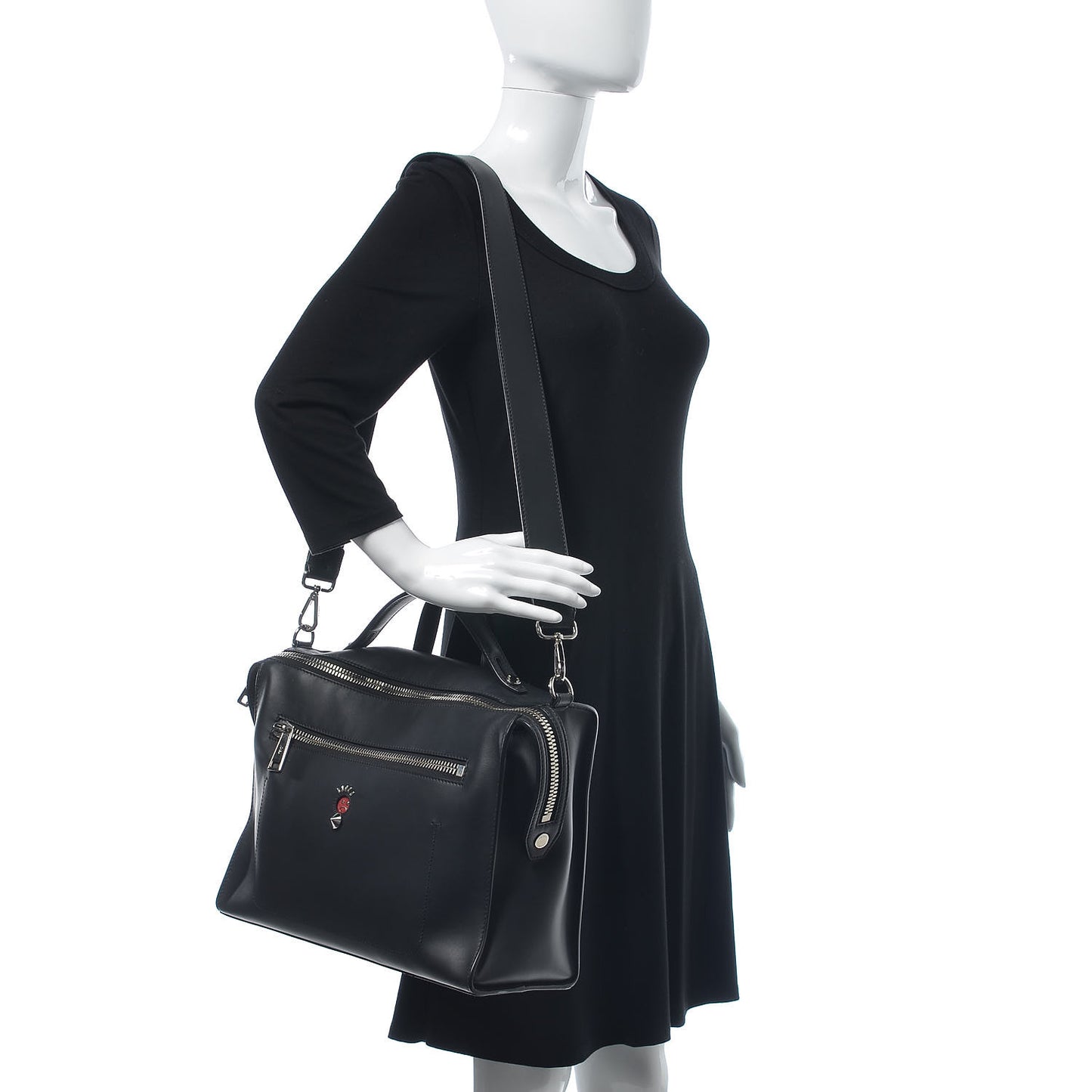 Calfskin Faces Lui Urban Briefcase Black