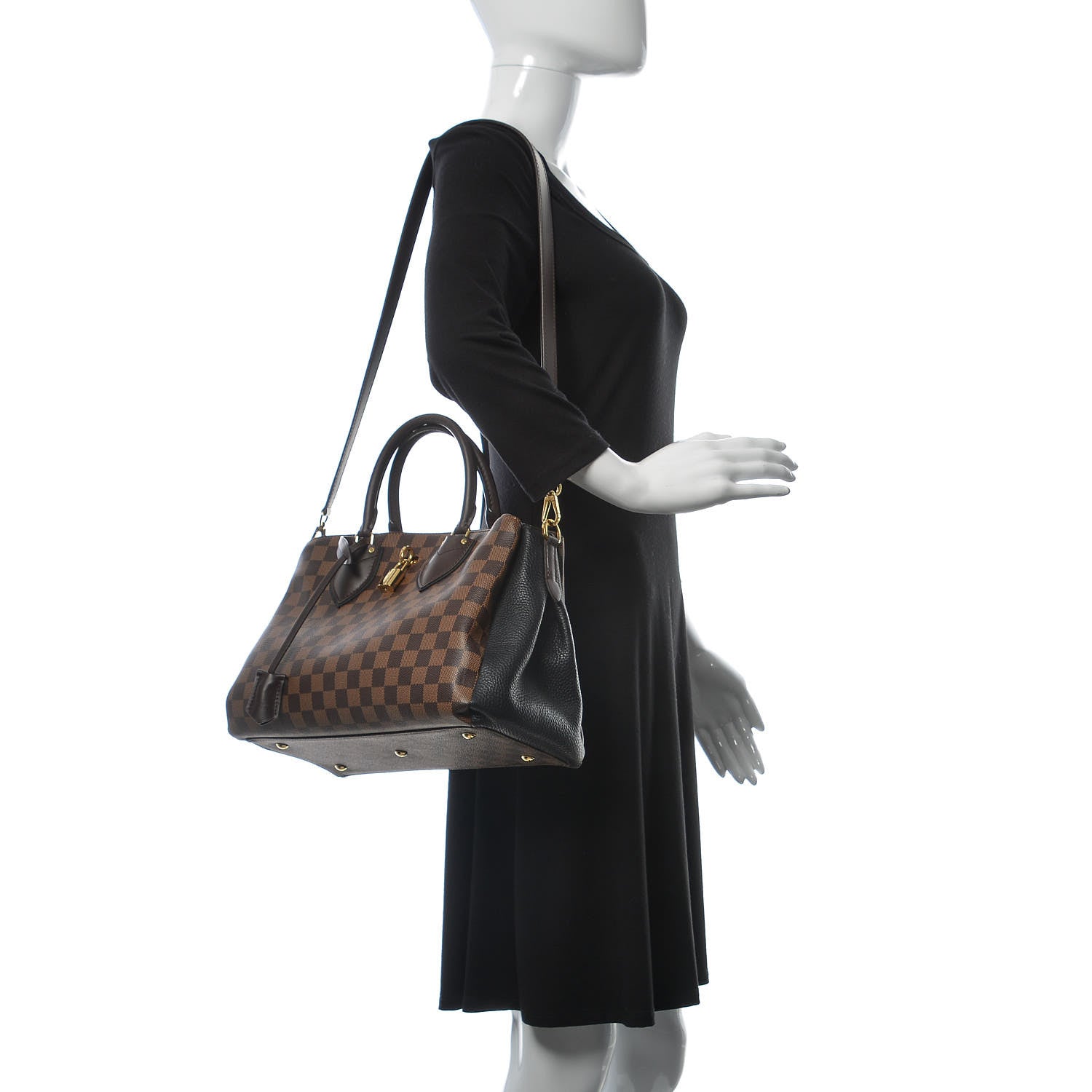 Louis Vuitton Cuir Taurillon Damier Ebene Normandy Black 2 of 9