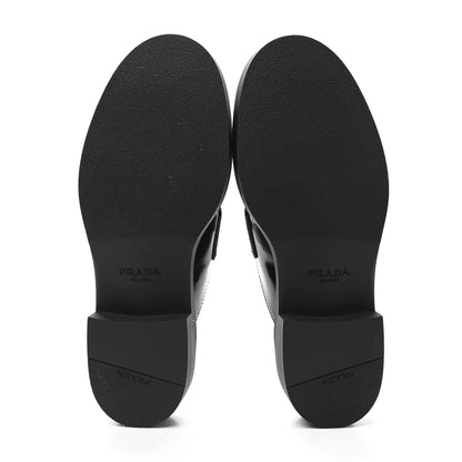 Prada Spazzolato Triangle 40mm Loafer Mules 38 Black 5 of 10