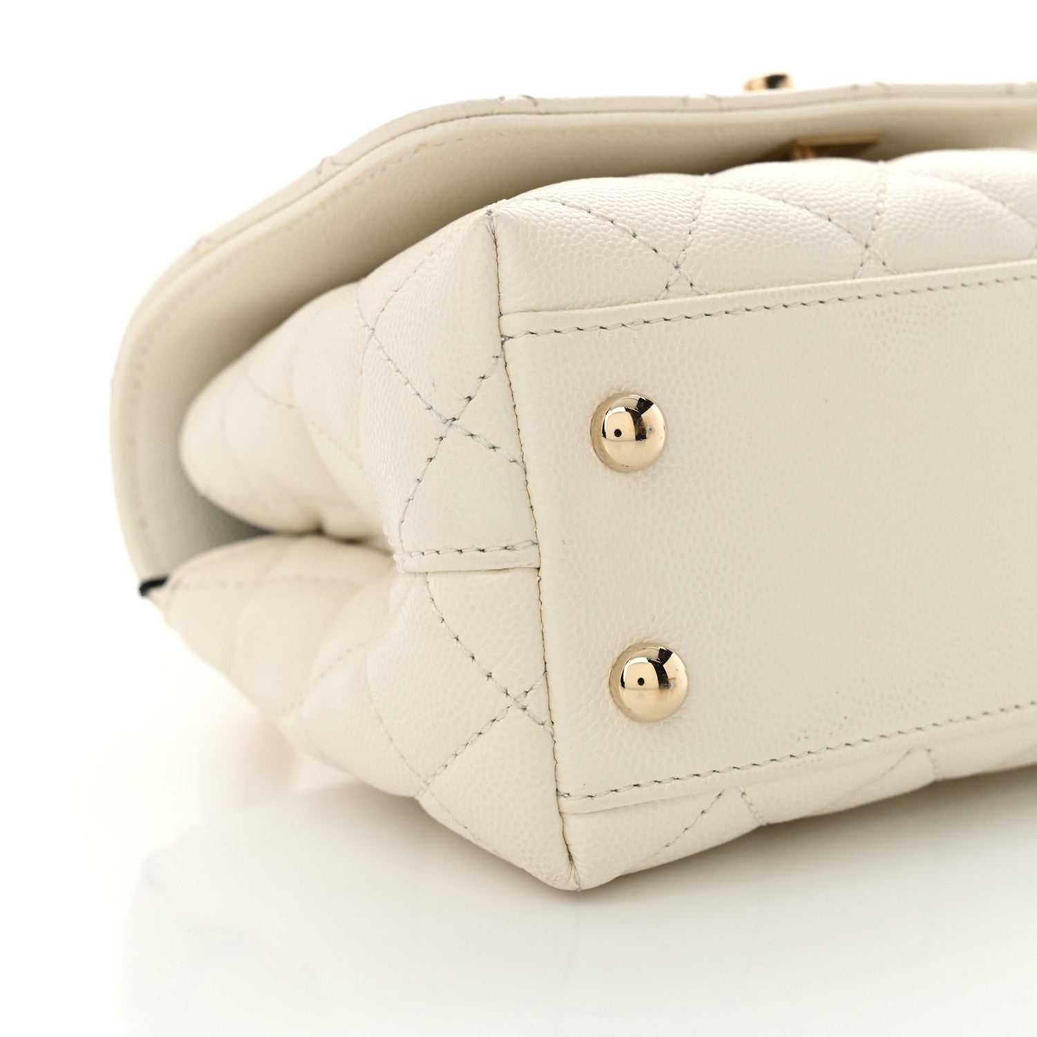 Chanel Caviar Quilted Extra Mini Coco Handle Flap White 9 of 12
