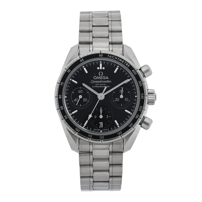 Omega Stainless Steel 38mm Speedmaster Co-Axial Chronograph Automatic Watch Black 324.30.38.50.01.001 1 of 5
