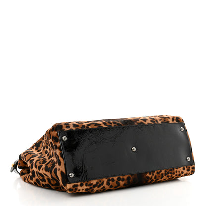 Fendi Calf Hair Leopard Print Zucca Large Peekaboo Iconic Satchel Tobacco 4 of 9