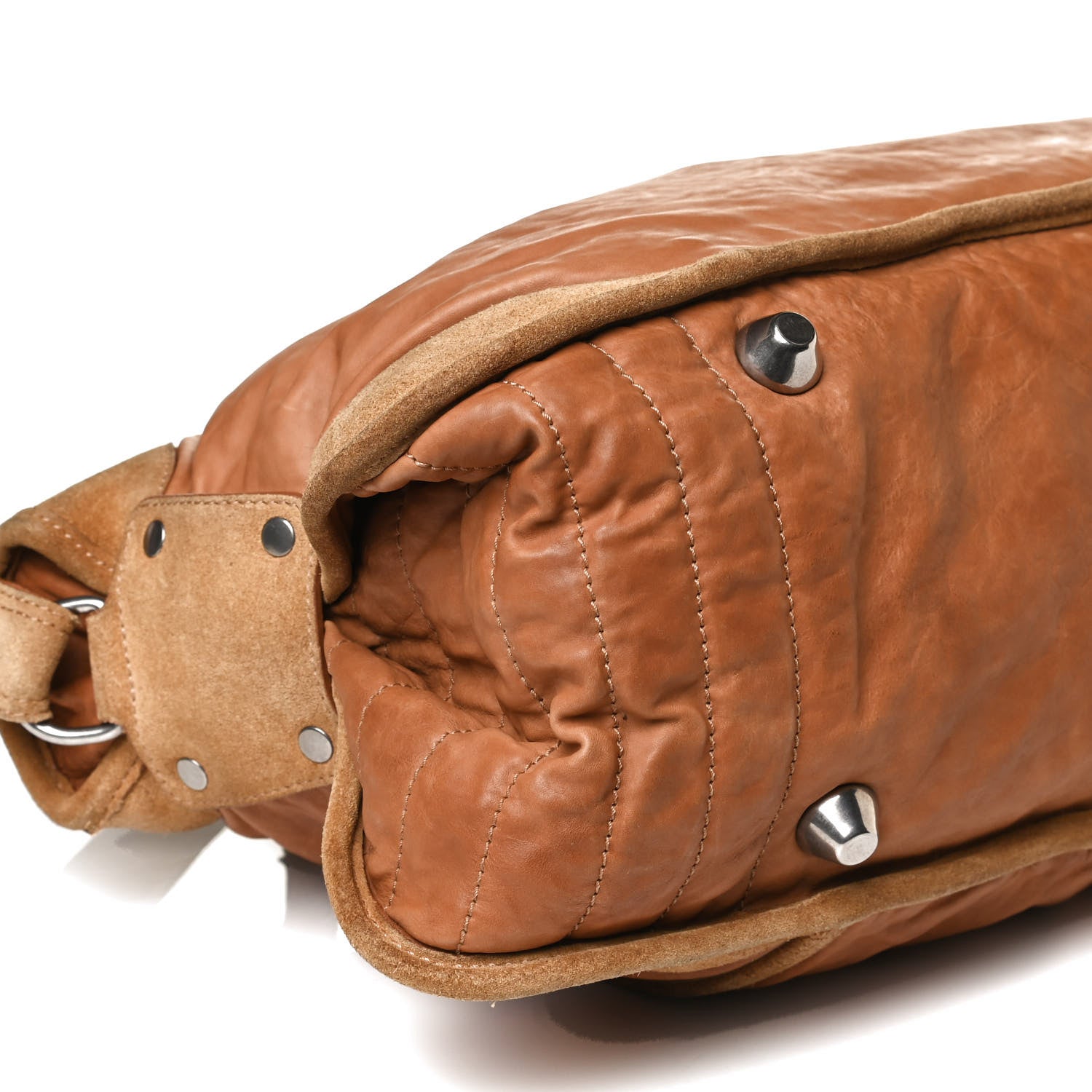 Celine Calfskin Suede Satchel Brown 11 of 18