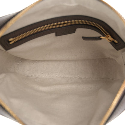 Gucci Monogram Jumbo GG Textured Dollar Calfskin Web Messenger Shoulder Bag Camel Ebony New Acero 5 of 11
