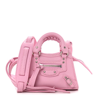 Balenciaga Smooth Calfskin Neo Classic Silver Hardware Super Nano City Crossbody Candy Pink 1 of 10