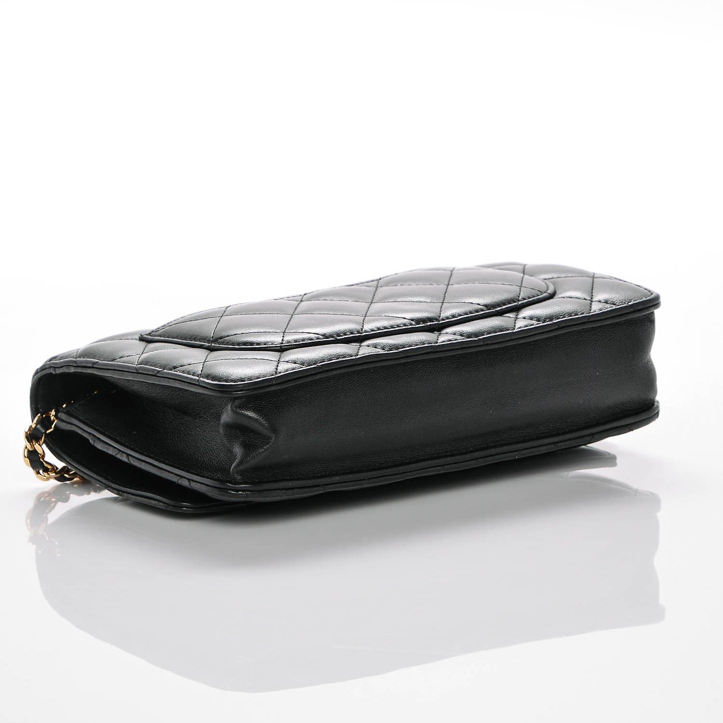Lambskin Quilted Wallet On Chain WOC Black