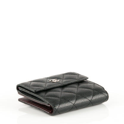 Chanel Caviar Quilted Compact French Flap Wallet Black 4 of 8