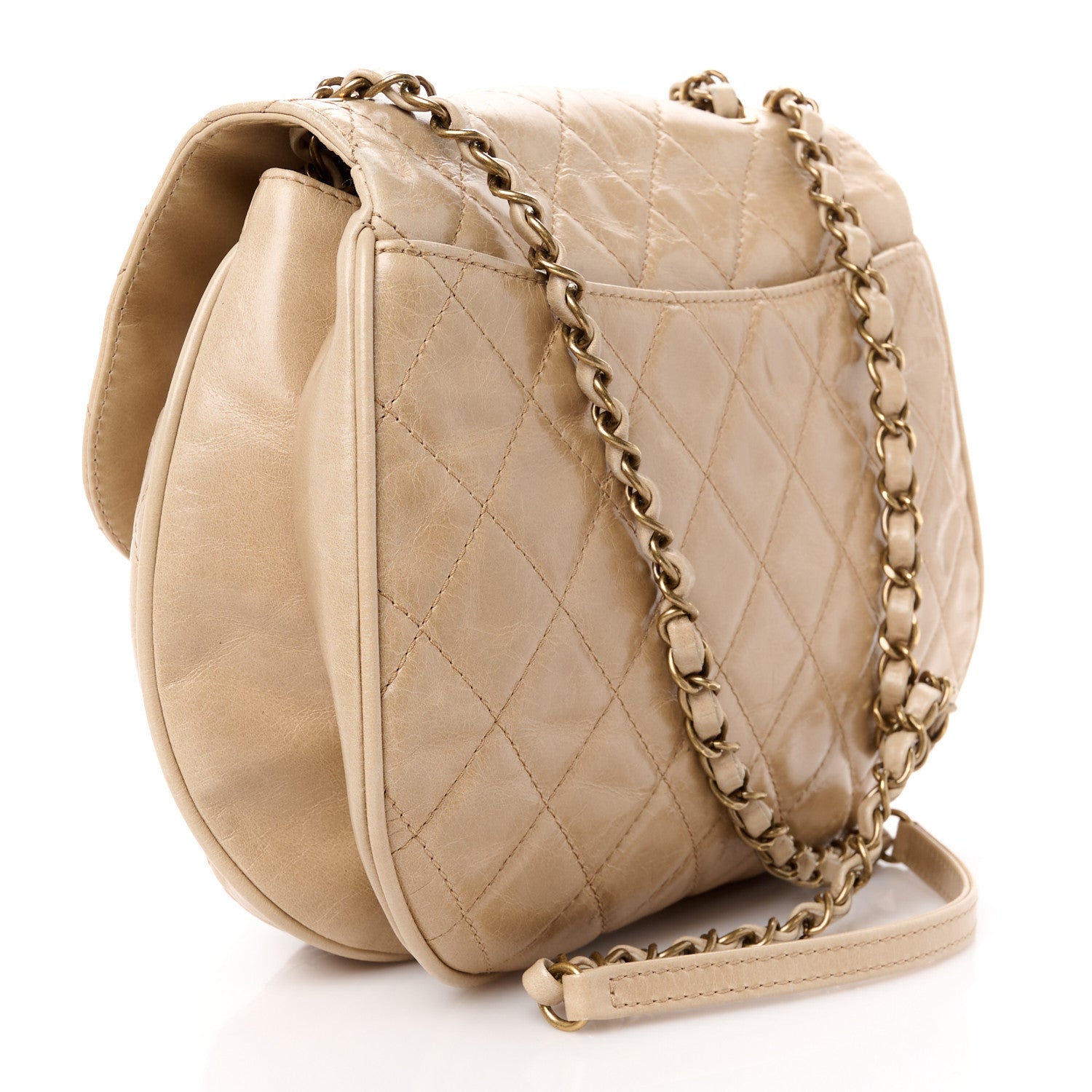 Chanel Glazed Calfskin Quilted Medium Bubble CC Flap Beige 3 of 11