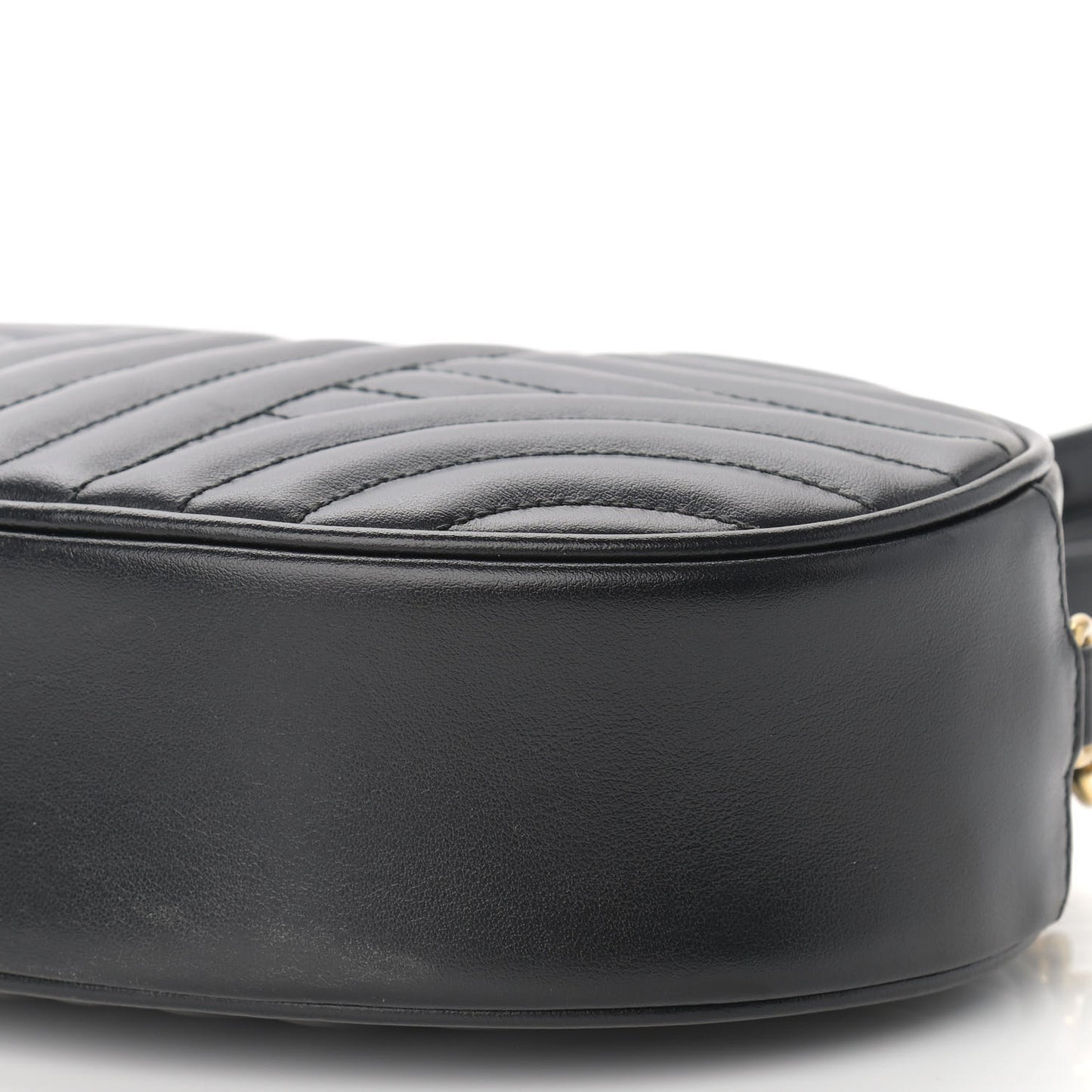 Soft Calfskin Impunture Diagramme Oval Crossbody Bag Black