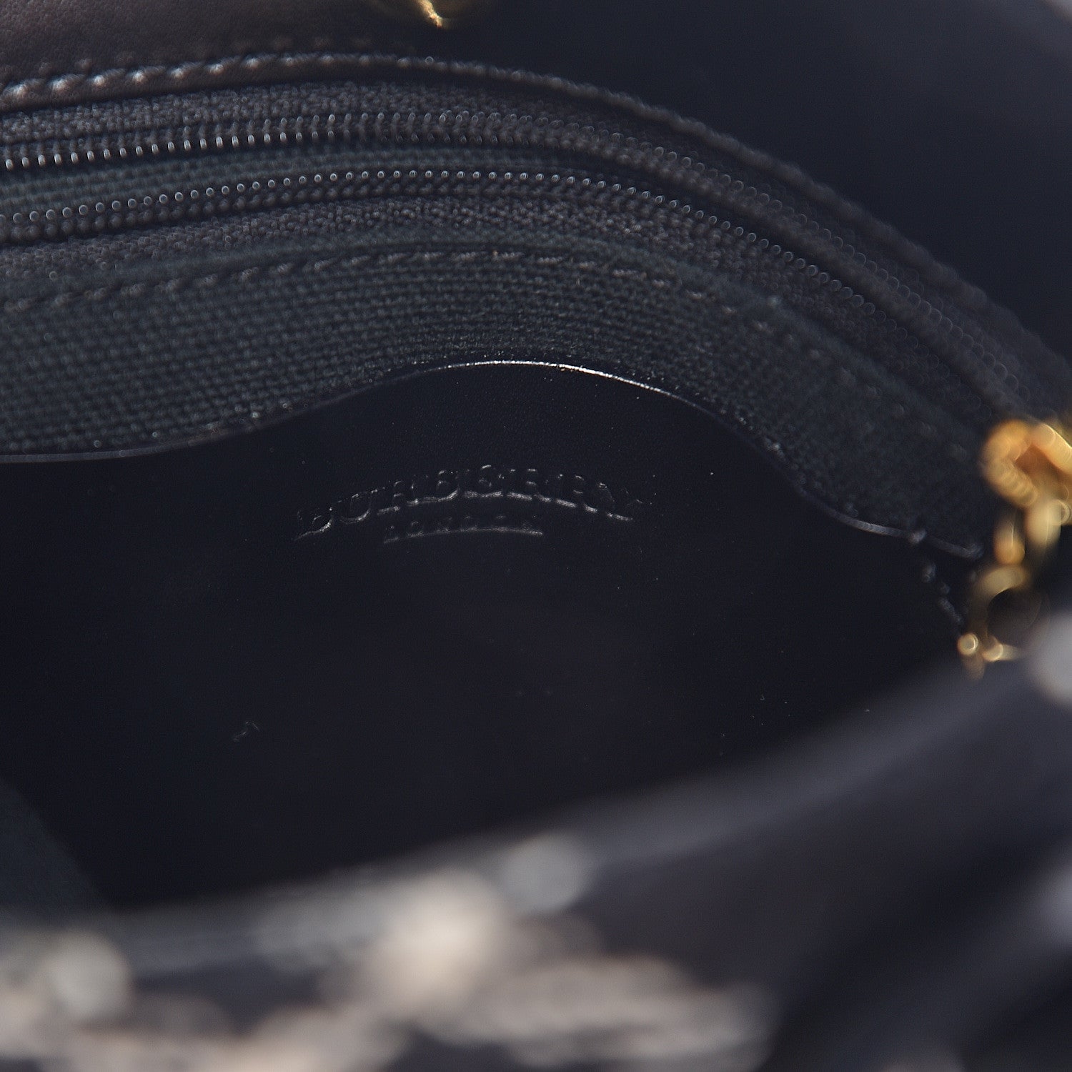 Burberry Wool Plaid Check Tote Black 5 of 8