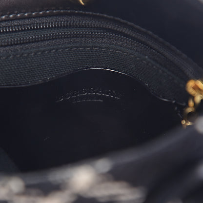 Burberry Wool Plaid Check Tote Black 5 of 8
