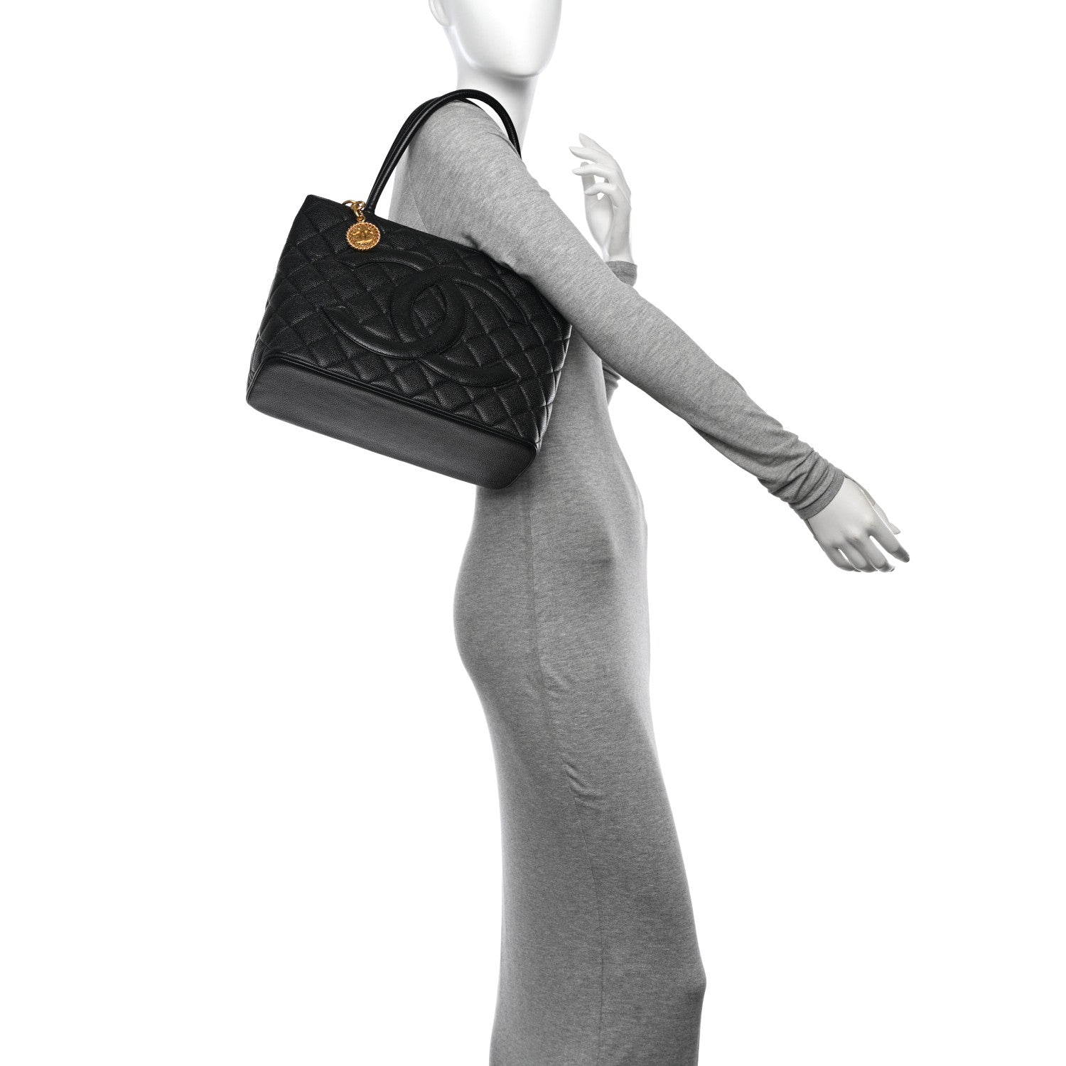 Chanel Caviar Quilted Medallion Tote Black 2 of 12