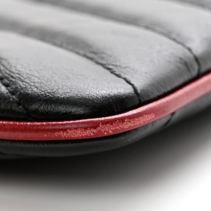 Gucci Azalea Calfskin Matelasse Diagonal Torchon GG Marmont Zip Pouch Black Romantic Cerise 8 of 11