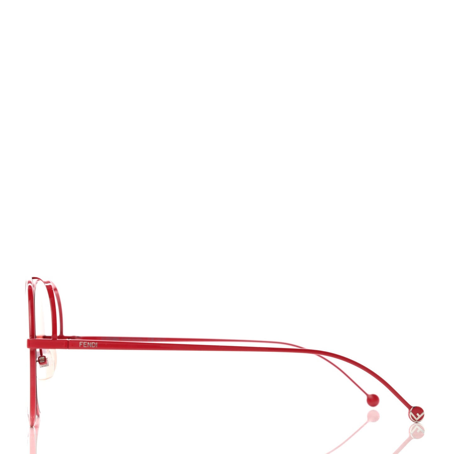 Metal F is Fendi Printed Run Away Round Frame Sunglasses FF 0285/S Red