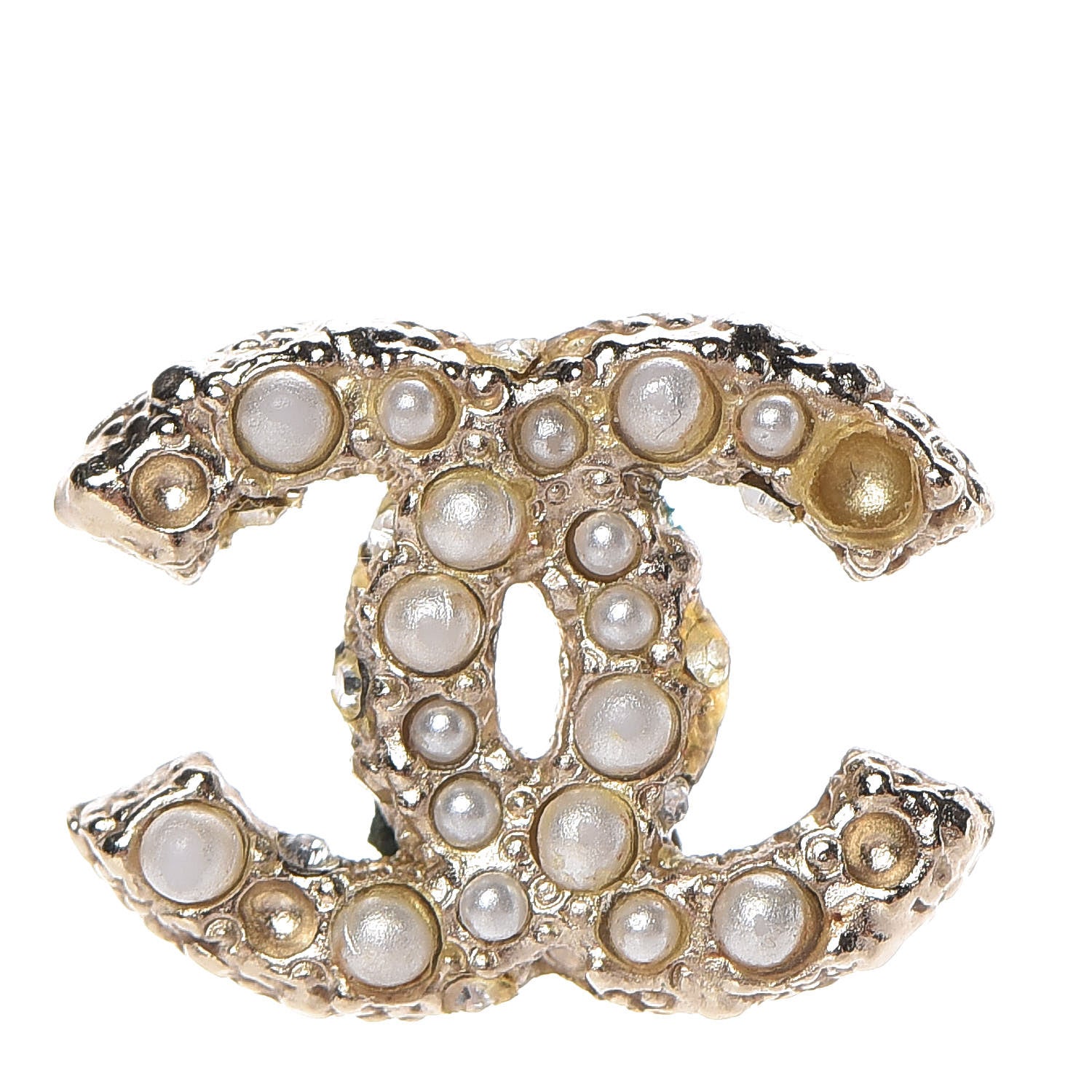 Chanel Pearl CC Earrings Light Gold 3 of 7