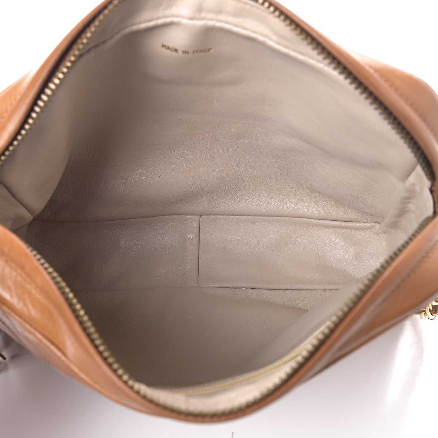 Lambskin Tassel Camera Case Light Brown
