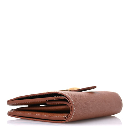Louis Vuitton Grained Calfskin Low Key Compact Wallet Cognac 4 of 7
